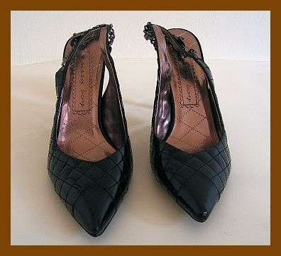 *FREE SHIPPING* - SIZE: 6 - BLACK SLING BACK HEELS WITH CHAIN DETAIL FROM SISSY BOY