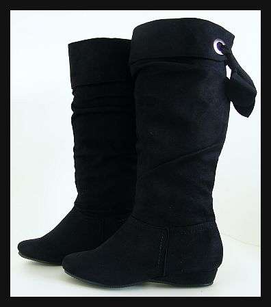 SIZE: 5 - BLACK SUEDE WEDGE HEEL BOOTS