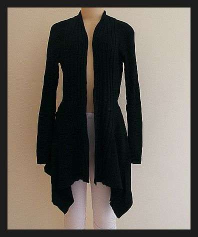 SIZE: MEDIUM / LARGE - BLACK KNITTED WATERFALL JERSEY