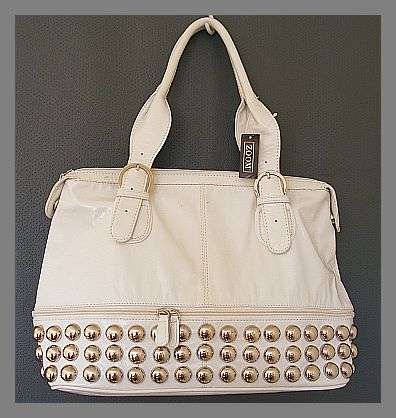 WHITE STUDDED EXTENDABLE HANDBAG FROM ZOOM