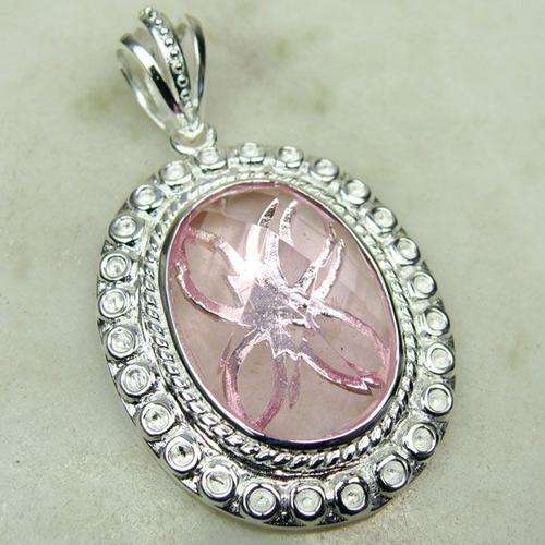 925 STERLING SILVER PINK TOPAZ PENDANT