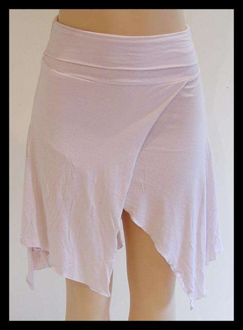 *R1* - SIZE: SMALL - WHITE STRETCH COTTON SHORT PIXIE SKIRT
