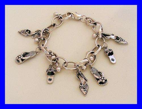 TIBETAN SILVER SHOE CHARM BRACELET (Nickel Free)