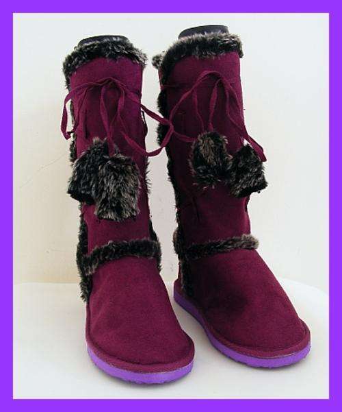 SIZE: 6.5 - PURPLE FULLY FUR LINED BOOTS FROM SEXY GIRL