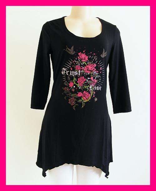 *R1* - SIZE: 36 - RETAIL BRAND BLACK LONG SHIRT