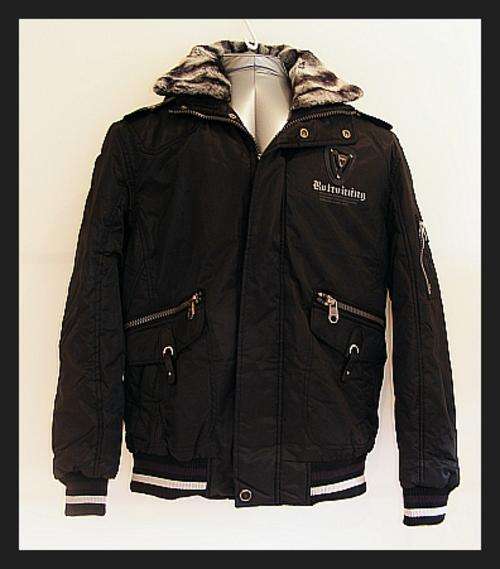 SIZE: X-LARGE - FULLY FUR LINED BLACK HOODED JACKET - SMALL CUT