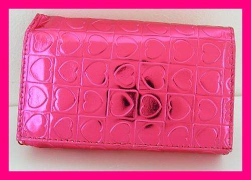 METALLIC NEON PINK PURSE - FOLDED SIZE: 15CM X 10CM