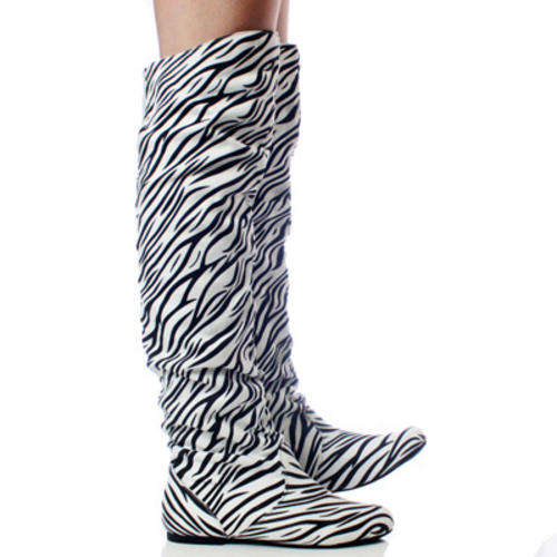 SIZE: 8 - SOFT THIGH HIGH ZEBRA PRINT BOOTS - VERY SEXY