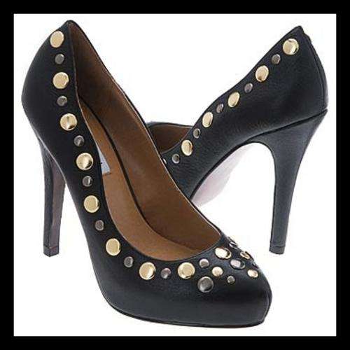 *R1* - SIZE: 5 - BLACK LEATHER STEVE MADDEN (VISCIOUUS) PLATFORM SHOES