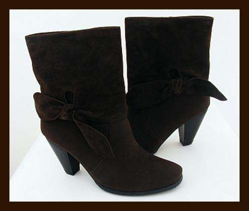 *R1* - SIZE: 6 - BROWN SUEDE TOUCH ANKLE BOOTS