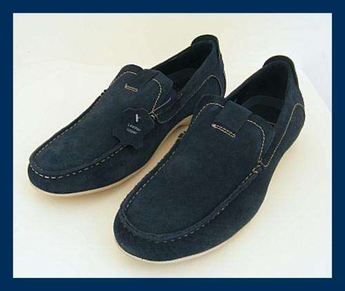 SIZE: 10 - GENUINE LEATHER BLUE SLIP ON SHOES FROM GINO PAOLI