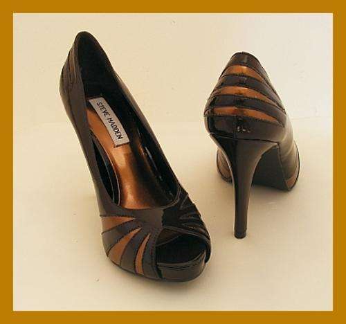 SIZE: 6 - BROWN AND BRONZE STEVE MADDEN COURT SHOES