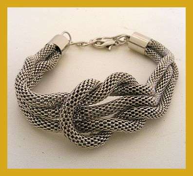 SILVER METAL FASHION KNOTTED BRACELET