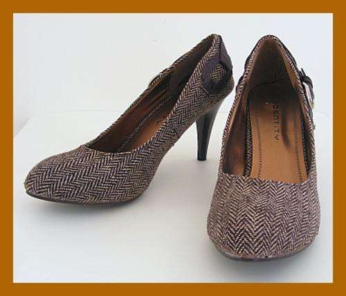 *R1* - SIZE: 7 - BROWN TWEED COURT SHOES FROM IDENTITY