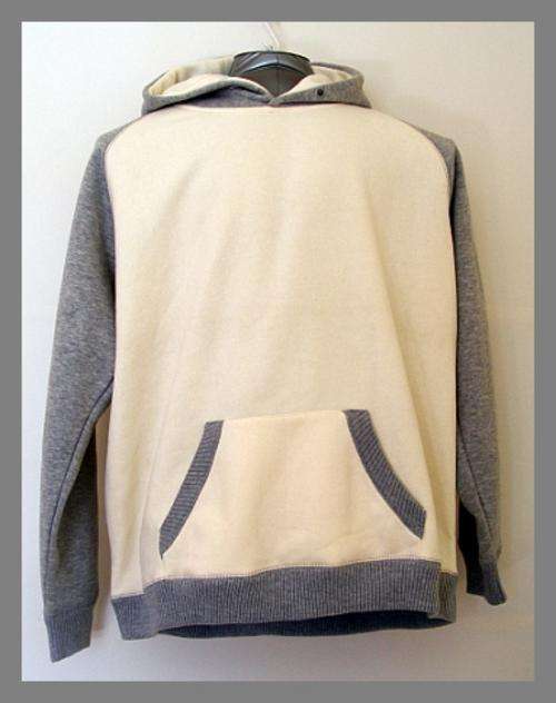 SIZE: XX-LARGE - MENS THICK CREAM & GREY HOODIE