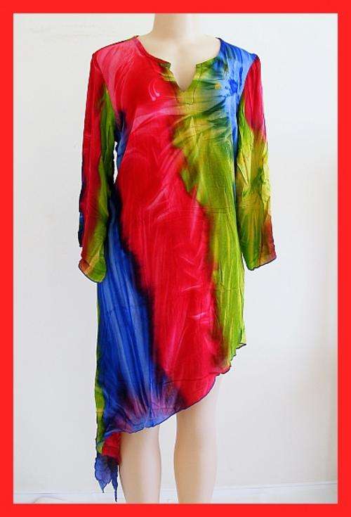 SIZE: X-LARGE - MULTI COLOURED TIE DYE ANGEL DRESS / TOP