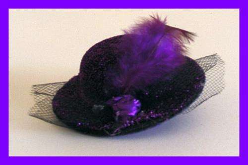 SUPER CHIC VERY SMALL MINI HAT WITH GLITTER DETAIL - PURPLE