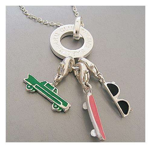 THOMAS SABO STYLE CHARM NECKLACE - SKATEBOARD, CAR, SUNGLASSES