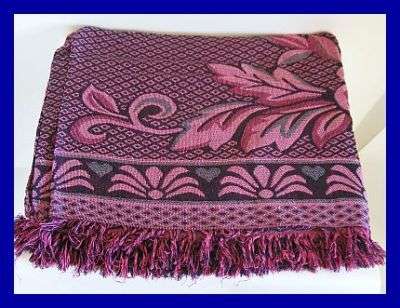 SOFT COTTON THROW / TABLECLOTH / BED COVER - PINK