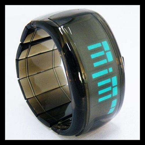 CLEAR ACRYLIC DIGITAL BRACELET WATCH