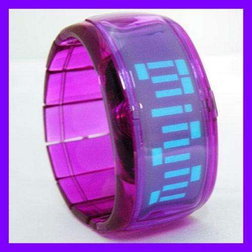 CLEAR ACRYLIC DIGITAL BRACELET WATCH