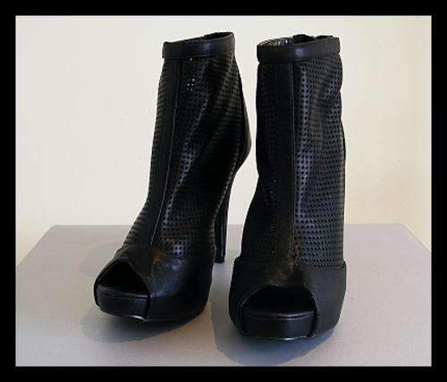 SIZE: 6 - BLACK PEEPTOE SHOE BOOTS