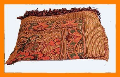 LARGER SOFT COTTON THROW / TABLECLOTH / BED COVER - ORANGE