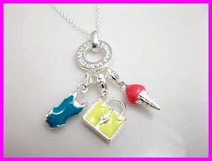 THOMAS SABO STYLE CHARM NECKLACE - BEACH BAG, ICE CREAM CONE, SWIMMING COSTUME