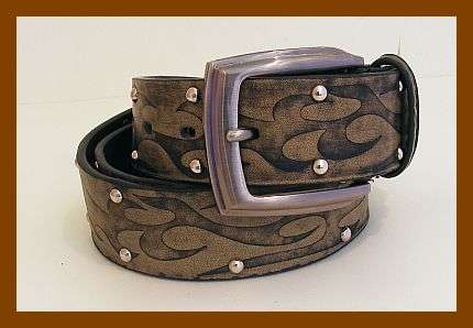 VERY FUNKY BELT WITH TRIBAL AND STUD DETAIL - 105CM