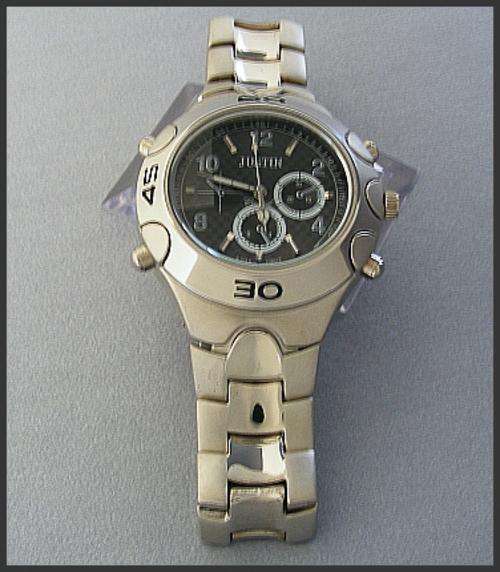 *R1* - SILVER METAL JUSTIN WATCH WITH BLACK FACE