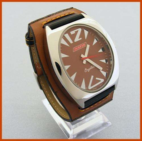 BROWN & BLACK LEATHER STRAP JUSTIN WATCH