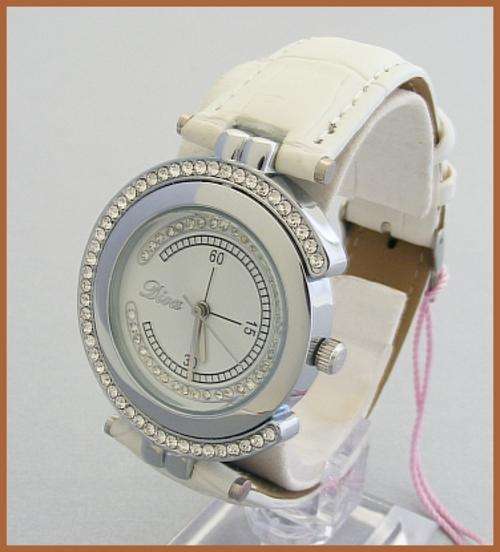 GORGEOUS WHITE AND SILVER DIVA WATCH WITH DIAMANTE DETAIL