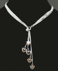 STERLING SILVER MULTI HEART NECKLACE