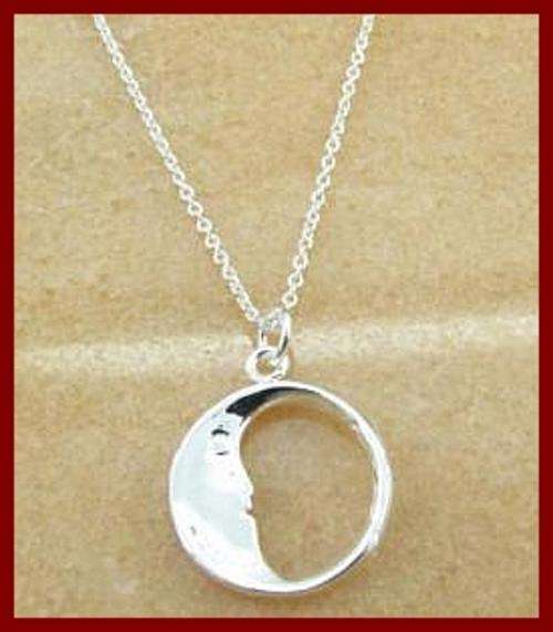*R1* - STERLING SILVER MOON PENDANT & CHAIN