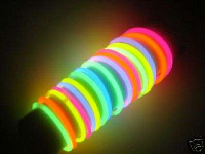 50 GLOW STICK BRACELETS IN A TUBE - VARIOUS COLOURS