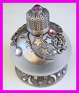 VERY PRETTY MOON AND STARS GLASS PERFUME BOTTLE