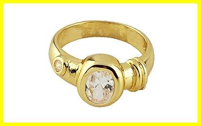 18K GOLD EP CZ RING - SIZE: 8