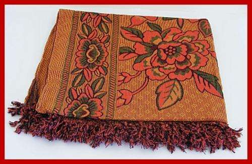 LARGER SOFT COTTON THROW / TABLECLOTH / BED COVER - PINK