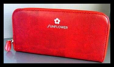 *R1* - RED FAUX SNAKESKIN ZIP UP PURSE