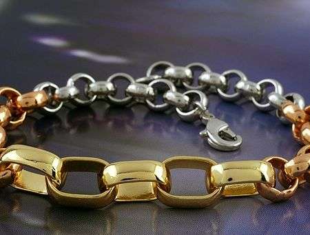 *R1* - TRI-COLOUR GOLD EP CHAIN BRACELET
