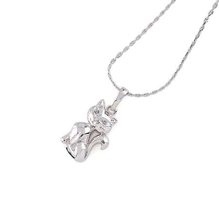 *R1* - SILVER CAT PENDANT & CHAIN