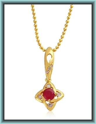24K GOLD EP CZ PENDANT & CHAIN