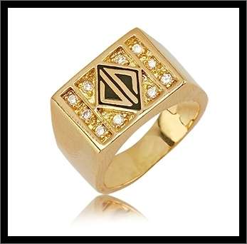 SIZE: 8 - MENS 18K GOLD EP CZ RING