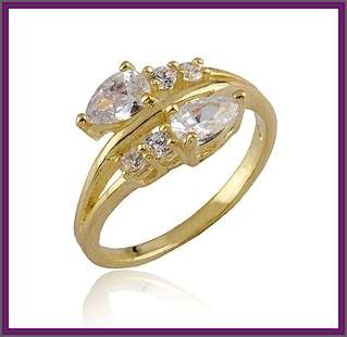 *R1* - 18K GOLD EP CZ RING - SIZE: 8