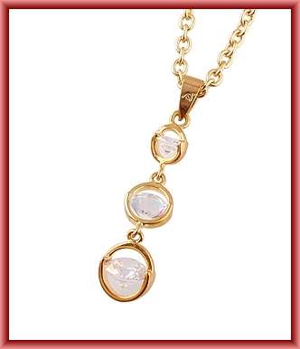 GORGEOUS CZ GOLD EP PENDANT & CHAIN