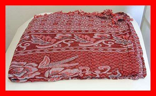 SOFT COTTON THROW / TABLECLOTH / BED COVER - RED