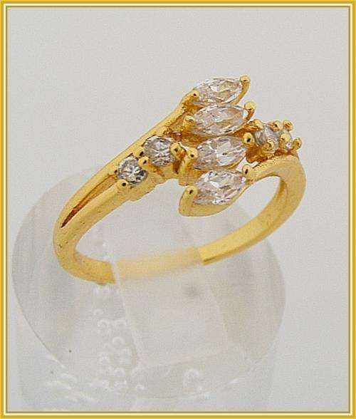 18K GOLD EP CZ RING - SIZE: 8