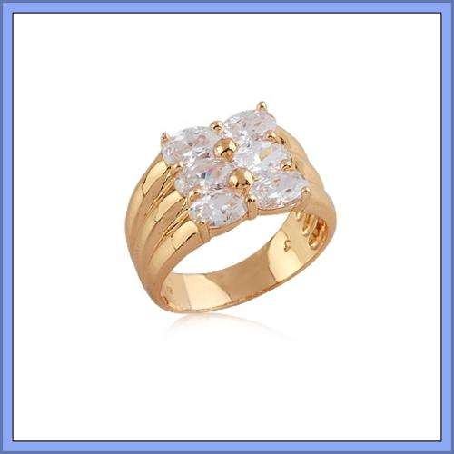 18K GOLD EP CZ RING- SIZE 8