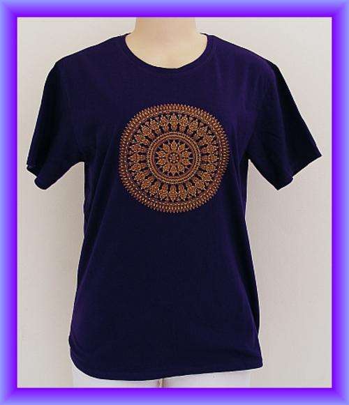 STUNNING IMPORTED PURPLE HAND BEADED T-SHIRT - SIZE XXL