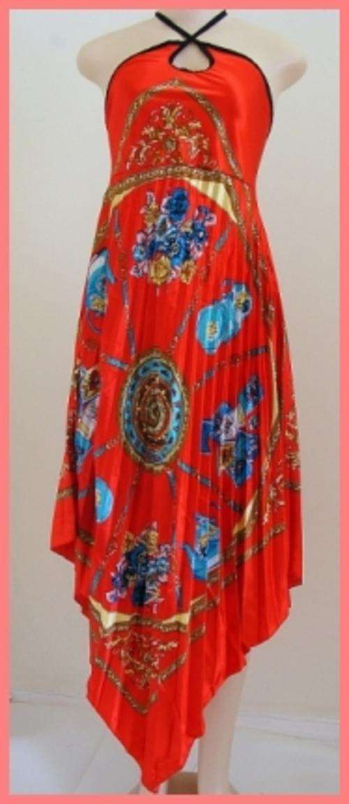 *Exclusive* - GORGEOUS THIA SILK SCARF SUNDRESS - RED